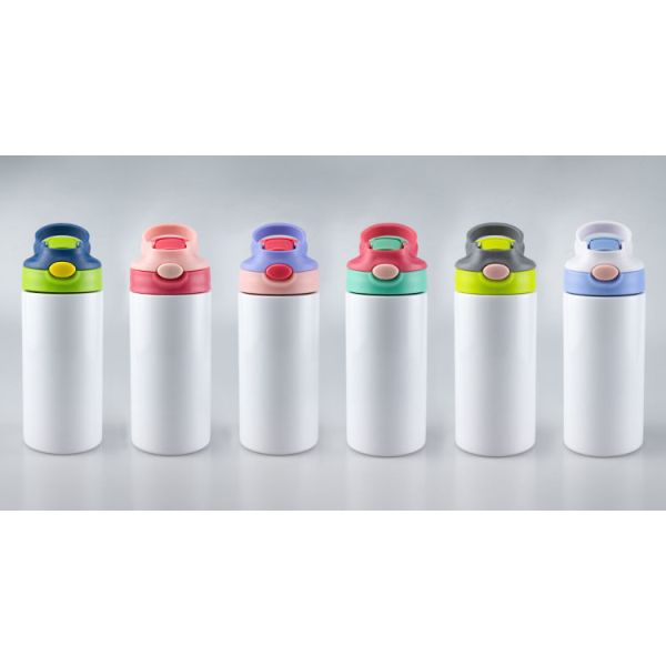 Mixed Color Straight Stainless Steel Kids Water Bottles Leakproof 350ml 12oz