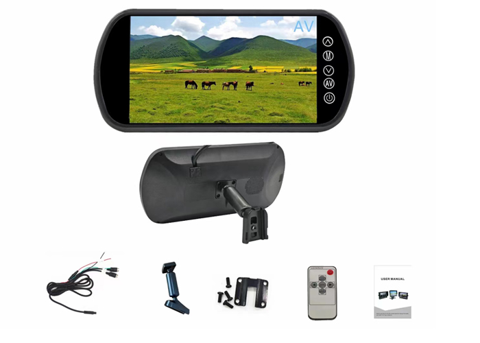 Всеобщее зеркало заднего вида монитора дюйма HDMI AV 7 с записью DVR