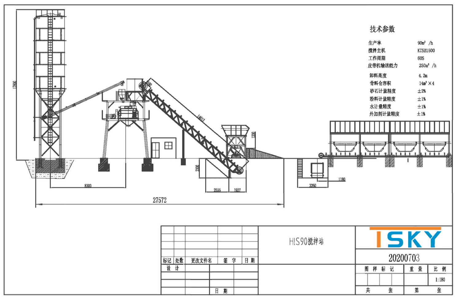Завод RMC SGS 18.5x2KW 50m3/h HZS50 дозируя