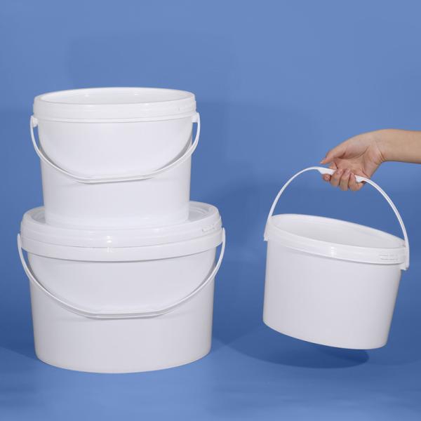 Oval de plástico branco 5 galões baldes de polipropileno sorvete Vinho comida banheira