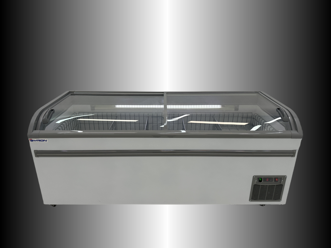 Commercial Display EU Island Chest Freezer Manual Temperature Control