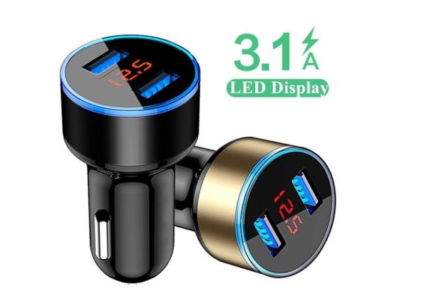 Xiaomi Samsung 3.1A LED Display 15.5W PD Dual USB Car Charger