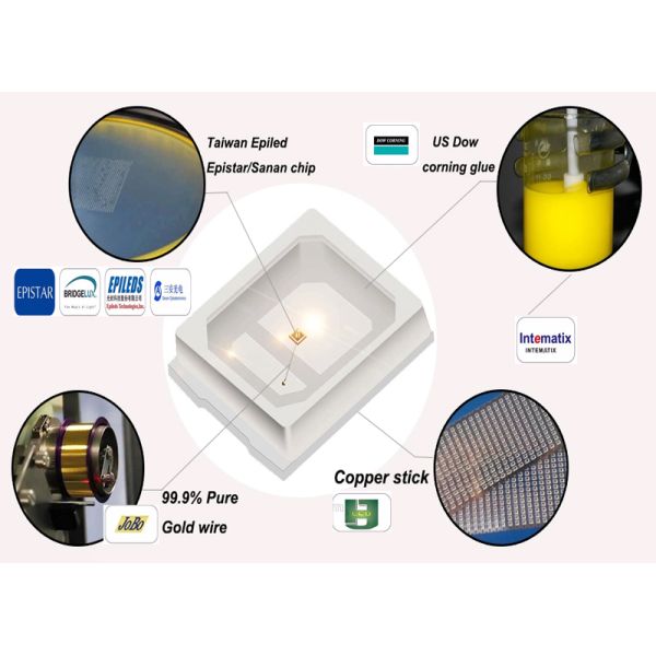 2835 SMD LED Chip 6500K 250LM/W High Efficiency 50000Hrs Lifespan for Grow Plant Light