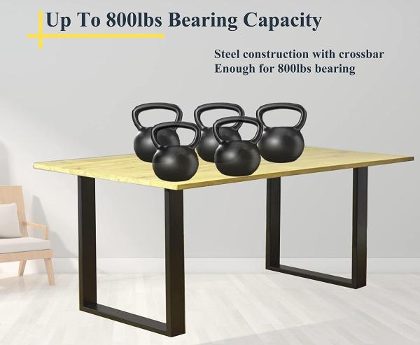 0.9mm Thickness Wide Square Tube Metal Dining Table Legs for Modern Furniture DIY