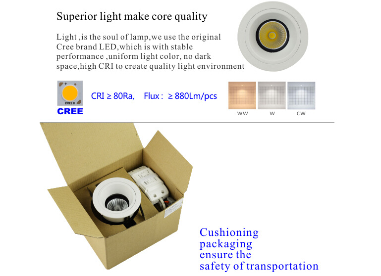 Крытое СИД миниое Dimmable КРИ 10W 900lm CRI 80 вниз освещает для освещения клуба