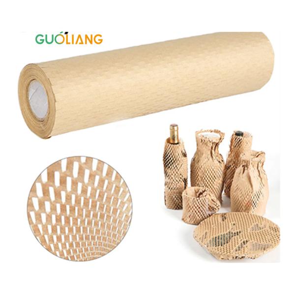 Recyclable Custom Size Honeycomb Packaging Paper Black Honeycomb Cushion Paper Roll Honeycomb Kraft Paper