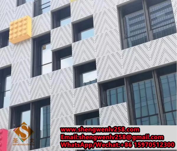 perforated aluminium cladding facade panel 3mm thickness 1m x 2m folded