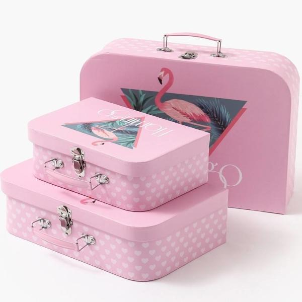Pink Lovely Baby Suíte de cartão Caixa-presente com fechadura e alças Calçados industriais Roupas