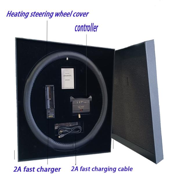 High Quality Rechargeable Graphene Heated Steering Wheel Cover Set Portable Steering Wheel Warmer Gift Set