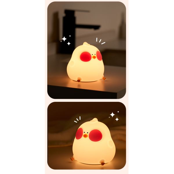 Спальня Мягкий свет Спальная кровать лампа Силиконовый коврик Столовая лампа Мобильный телефон держатель Дети цыпленок Маленький ночной свет