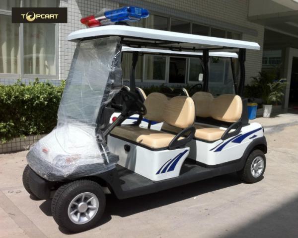 Comfortable Electric Golf Buggy , 4 Person Golf Cart Alarm Lights For Patrol