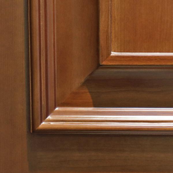 3 Panel Composite HDF Wood Doors Oak Carved Flower Design For Living Room