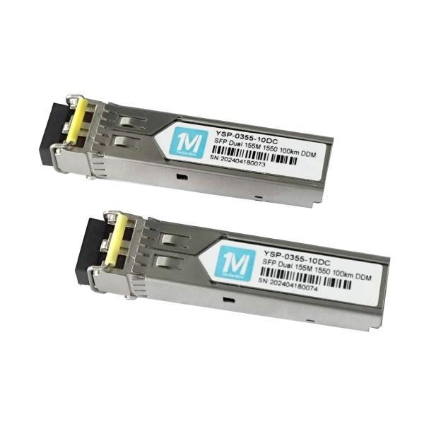 155M Duplex 100km 1550nm LC Connector DDM 100BASE SMF Fiber Optic Module Pluggable SFP Transceiver for Data Transmission