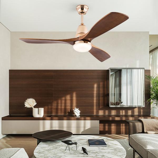 Fabricante Ventilador de techo moderno de 3 cuchillas Ventilador de techo de 52 pulgadas con luz y control remoto