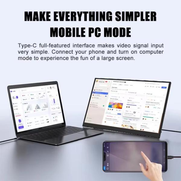13.3 inch 4K monitor IPS gaming office phone laptop 60 Hz touch screen LCD anti blue light portable monitor external monitor