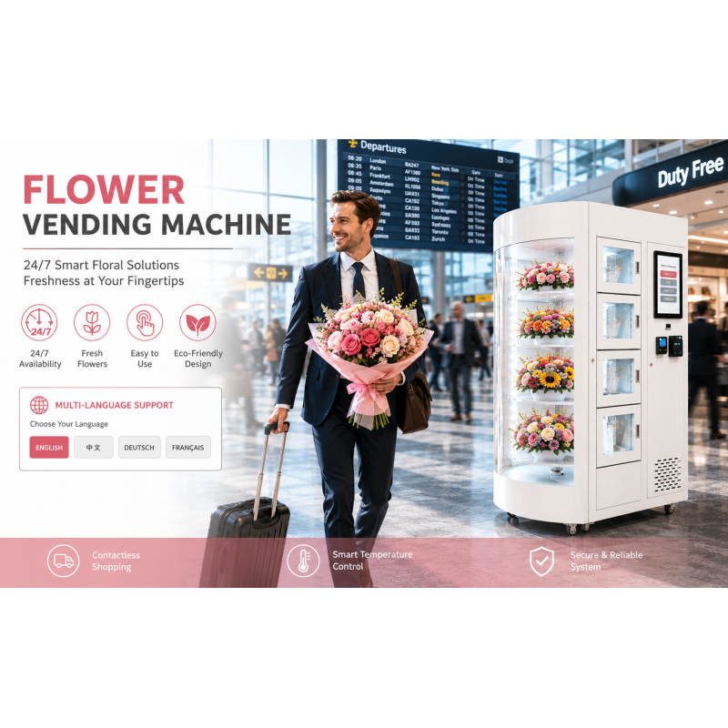 Winnsen Refrigerated Flower Vending Machine with Multi-Language Support and WiFi Enabled Floral Vending Cabinet