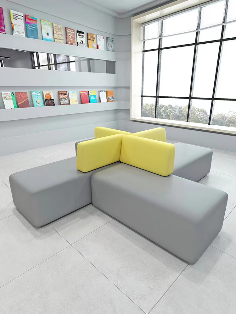 Hotel Lobby Reception Sofa Set Solid Wood Fabric Reception Room Furniture