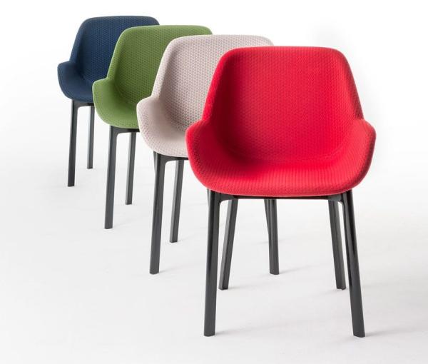 Clap Padded armchair / Clap Padded armchair - Fabric & plastic legs - Kartell