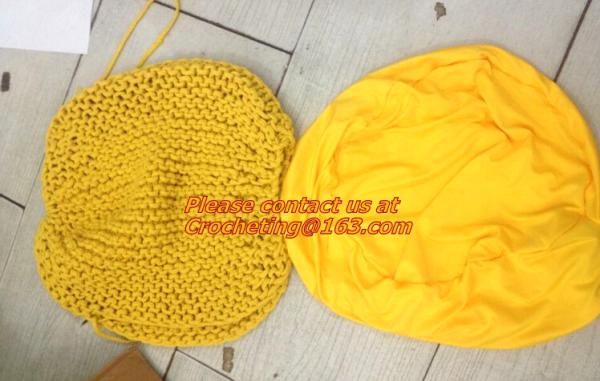 Middle size cotton crochet floor pouffe crochet pouf hassock Ottoman Floor Cushion