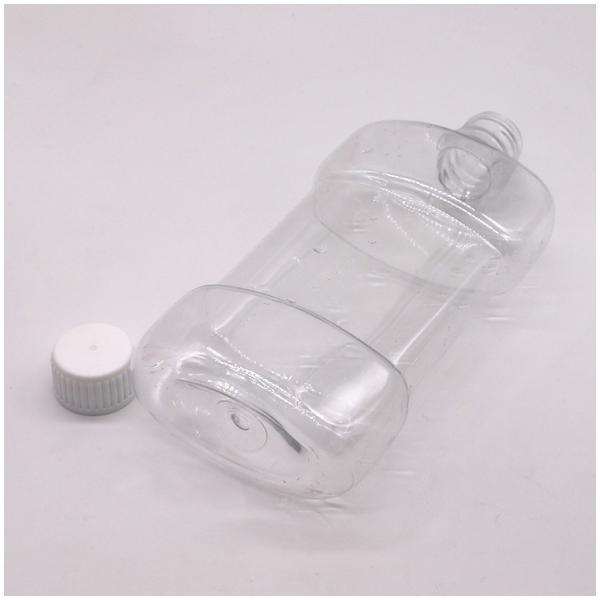 Tela de impressão de 500 ml PET de forma única Limpiador bucal líquido Botão de plástico com tampa de parafuso