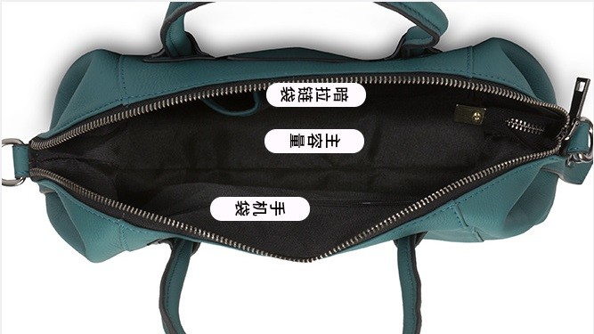 Небольшие простые сумки Tote кожи Cowhide верхнего слоя темные ые-зелен морщат