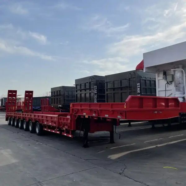 100Ton 40’ Lowbed Semi Trailer Transport Flatbed Container Gooseneck Excavator