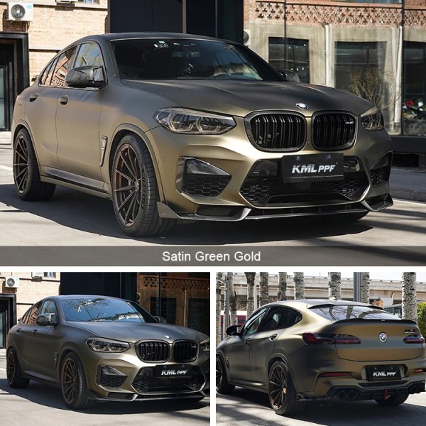 10 Mil Self-repairing Change Car Body Color Satin Green Gold No Marking TPU PPF Paint Protection Film TPU Film