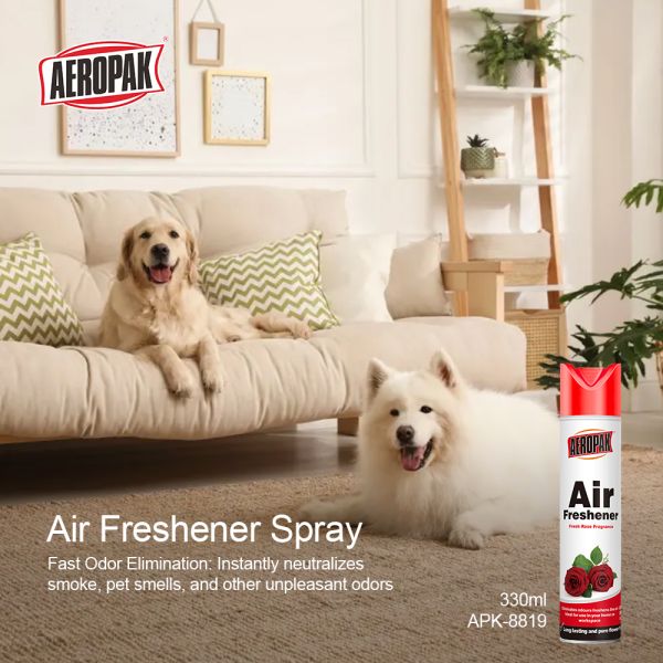Aeropak 330ml Eco-Friendly Aerosol Rose Scent Air Freshener Spray for Home & Car Indoor Use Long Lasting
