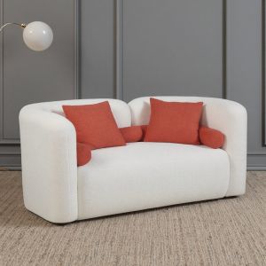Simple Fabric Frame Extendable 2-Seater Curved Modular Sofa Comfortable Living