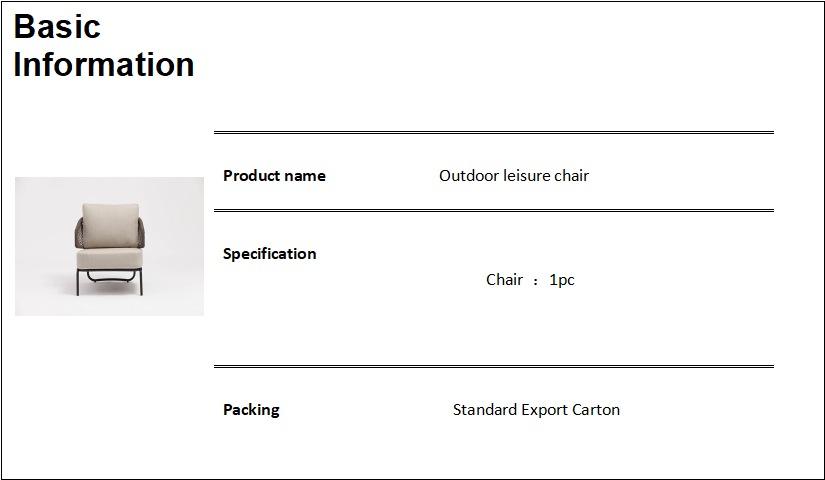 Diseño moderno de lujo Sofá de aluminio para exteriores Sofá de un solo asiento Rattan Jardín Patio Muebles Tejer Cuerdas Sofá de jardín Silla