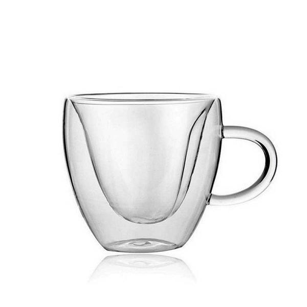 Borosilicate Glass Double wall Cup Heart Shaped 180ml 240ml