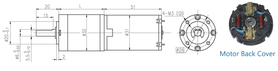 OD 31mm 24V чистит мотор щеткой планетарной шестерни DC с предварительной противоинтерференционной конфигурацией