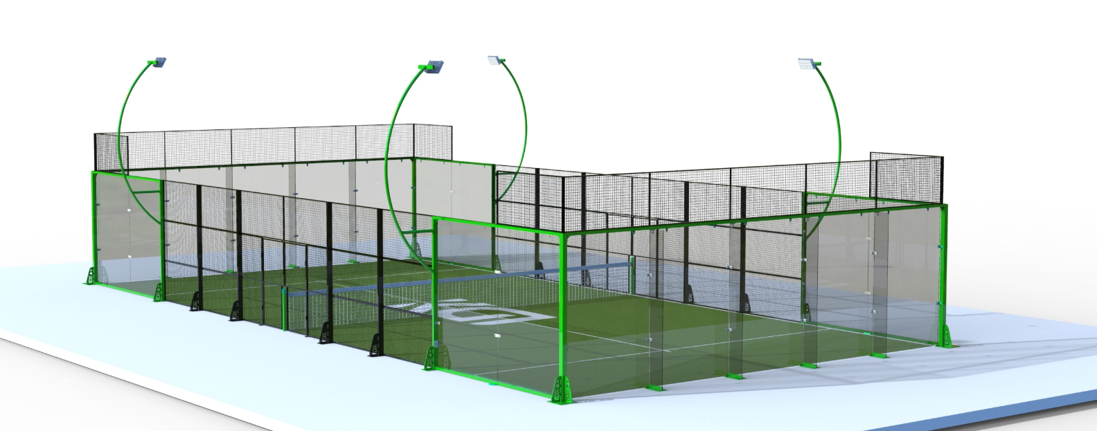 Professiona Panoramic Padel Tennis Court China Made Glass Court Solutions