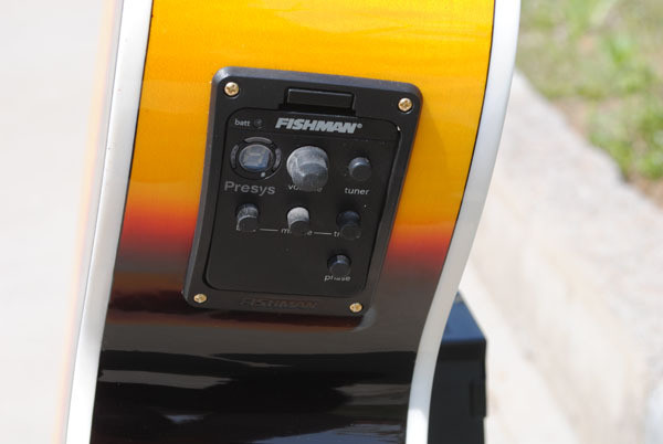 Free shipping sunburst J200 acoustic guitar,fishman EQ acoustic guitar