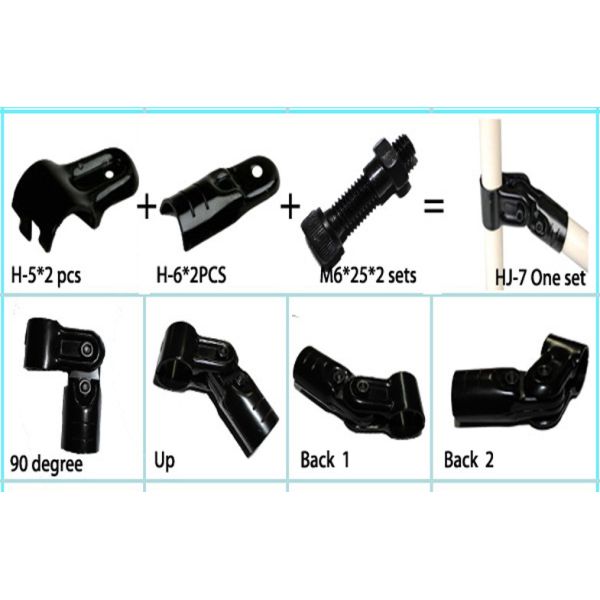 Roundness Metal Tube Connectors , HJ -7 Flexible Black Pipe Joints