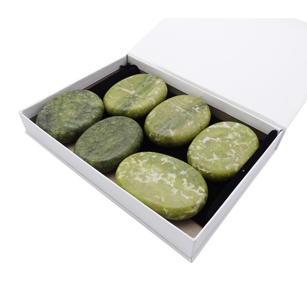 Natural Xiuyan Jade Healing Hot Stones Set for Professional Massage and Spa Relaxation
