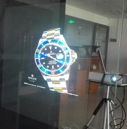 Self Adhesive Rear Projection Window Film / Transparent Holographic Film Outdoor