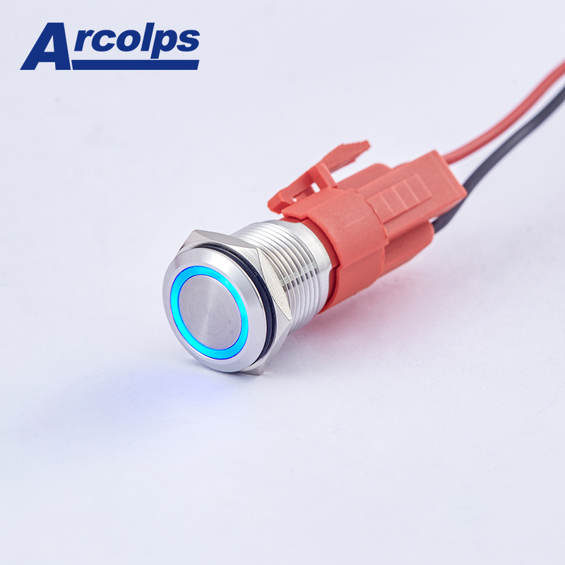 10A 250V IP66 Protected Stainless Steel Metal Push Button Switch for Industrial Control