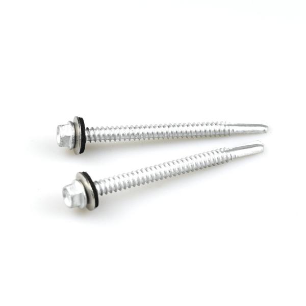12 -14x75 Ferro inoxidável para auto-perfurar parafusos de telhado Tek parafuso bimetálico com máquina de lavar