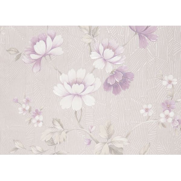 Removable Country Style Wallpaper With Embossed Floral Pattern For Sofa Backdrop