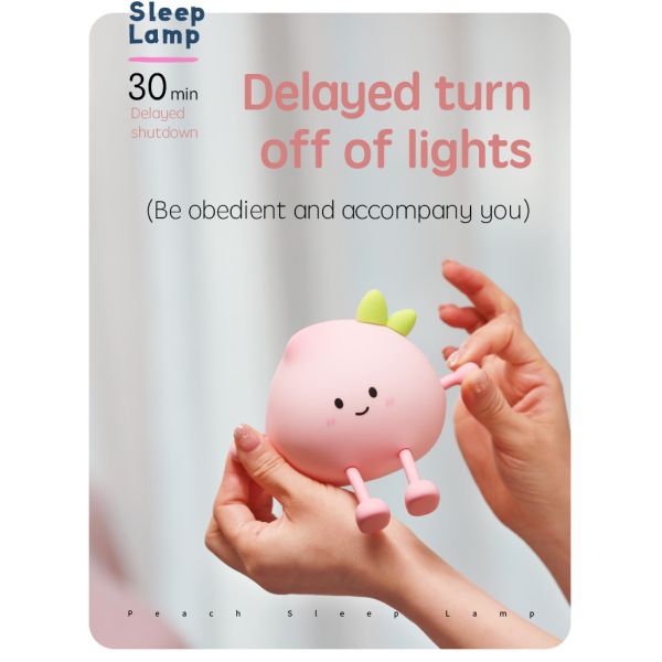 Regalo navideño sueño cronometrado atmósfera relajante melocotón silicona noche luz pat luz