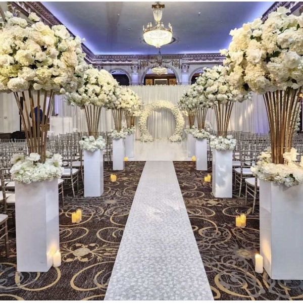 ZT-535 Saixin triangle gold metal flower stand for wedding table centerpieces