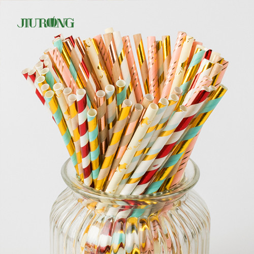 Commercial Biodegradable Kraft Paper Straw For Christmas Party