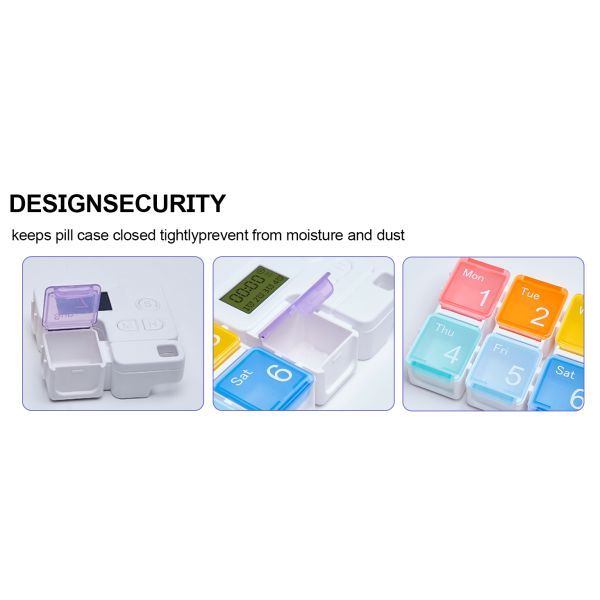 Smart Pill Box,7 Day Pill Organizer,4 Alarm Clocks,AM/PM Automatic Alarm Reminder,Hold Vitamins Fish Oil,Supplements,Travel Pill Or Pillganizer,Suitable For The Elderly, Children, Office Workers