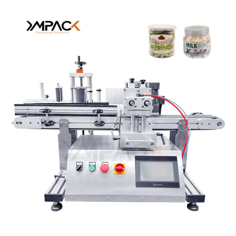 Benchtop Cylindrical Beer Bottle Desktop Labeler Equipment Vial Applicator Machine