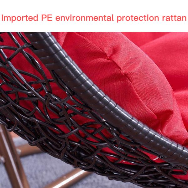 Outdoor Furniture Garden Hanging Rattan Swing Chair Modern Design Style Double Soft