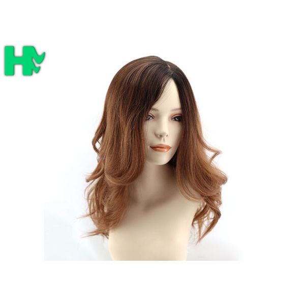 Two Tone Color Side Parting Bang Long Deep Wave Synthetic Wig For Women