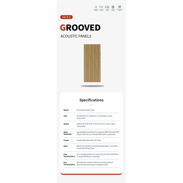 Специальное цветовое звуковое деревянное стеновое панель 15 мм для эстетических пространств