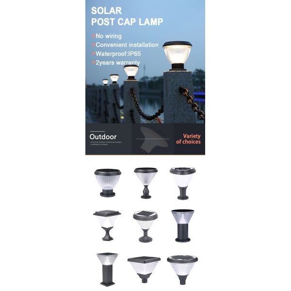 Aluminum PC Material Solar Powered Fence Post Cap Lights With Leds For Garden Gate 2-
