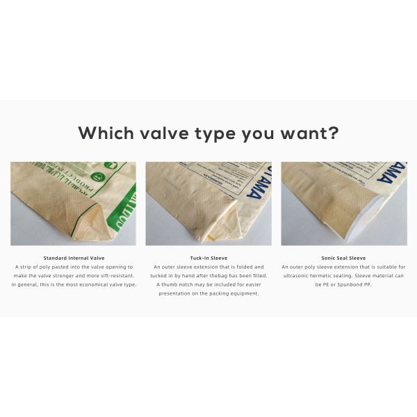Super Moisture Proof PP/Paper Valve Bag For Cement Packaging